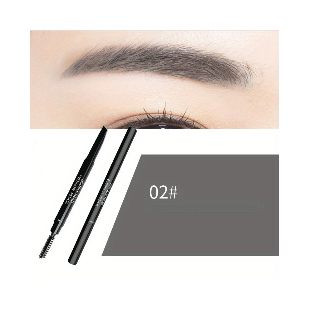 Triangle Head Eyebrow Pencil Double Ended Eyebrow Stick With Eyebrow Spiral Brush 3 Colors