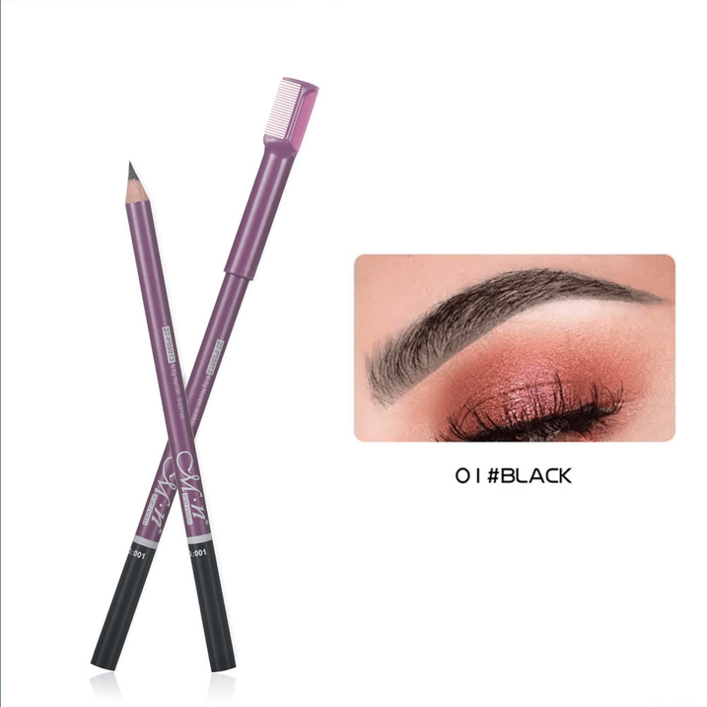 Multicoloured Purple Rod Eyebrow Pencil Natural Rendering Smudge Proof Makeup Pen Easy Applying For Beginners With Eyebrow Brush Tool