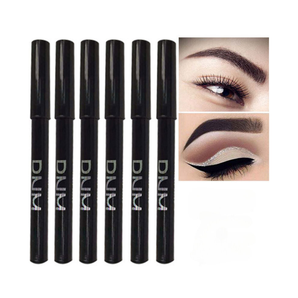 Black 3Pcs Eyebrow Pencil With Double Hole Sharpener Long Lasting Waterproof Sweat Proof And Brown Eyebrow Pencil Dual Use For Eyeliner Pen