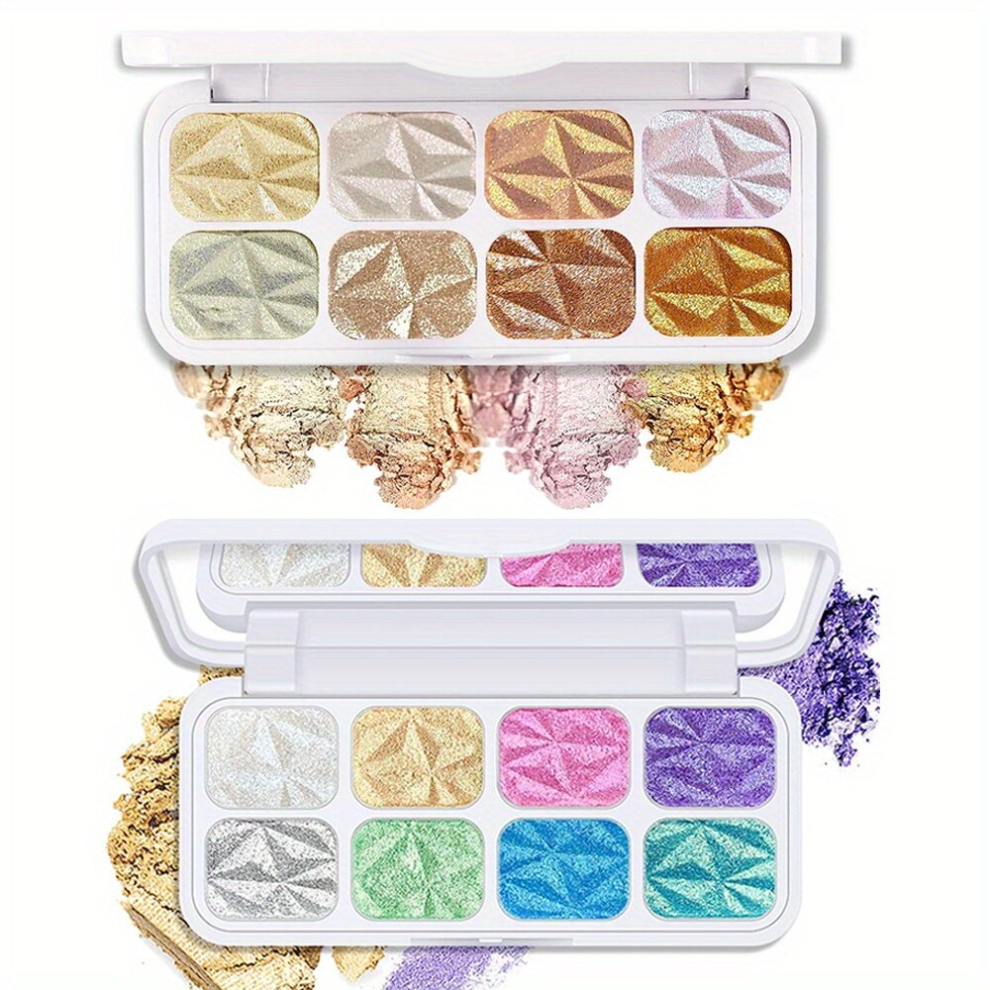 8 Colors Eyeshadow Palette Highlighting Diamond Chameleon High Gloss Set Gradient Pearly Eye Brightening Makeup