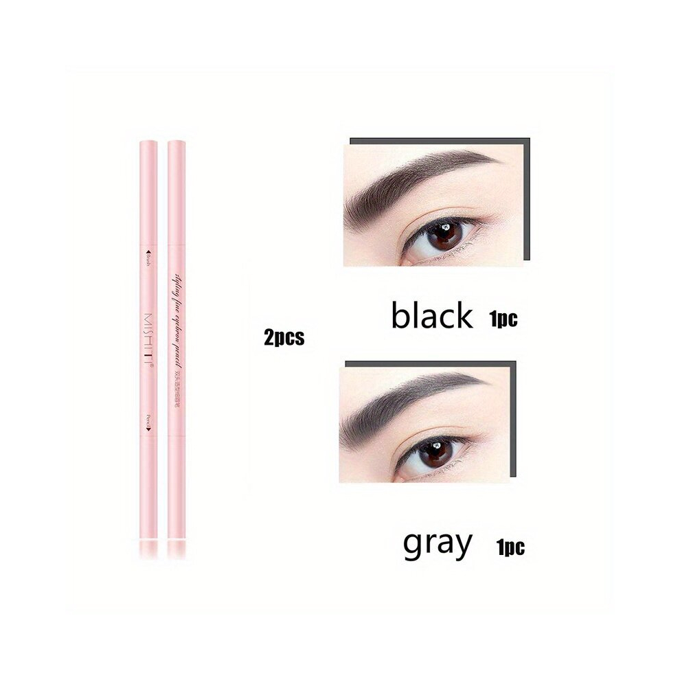 Multicoloured Dual Ended Styling Eyebrow Pencil Waterproof Long Lasting Smudge Proof Eyebrow Pencil Dual Purpose Auto Rotating Slender Eyebrow Pencil