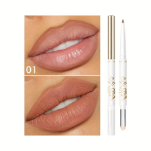 Double ended Brown Matte Non stick Cup Lip Liner Brown Lip Liner Waterproof Non Smudge Non Stick Cup Long Lasting Lipstick
