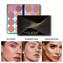 Facial Blush Palette Matte Finish Contouring Makeup Palette Brightening Highlighting Shimmer Pearly Eyeshadow 4 In 1 Makeup Palette