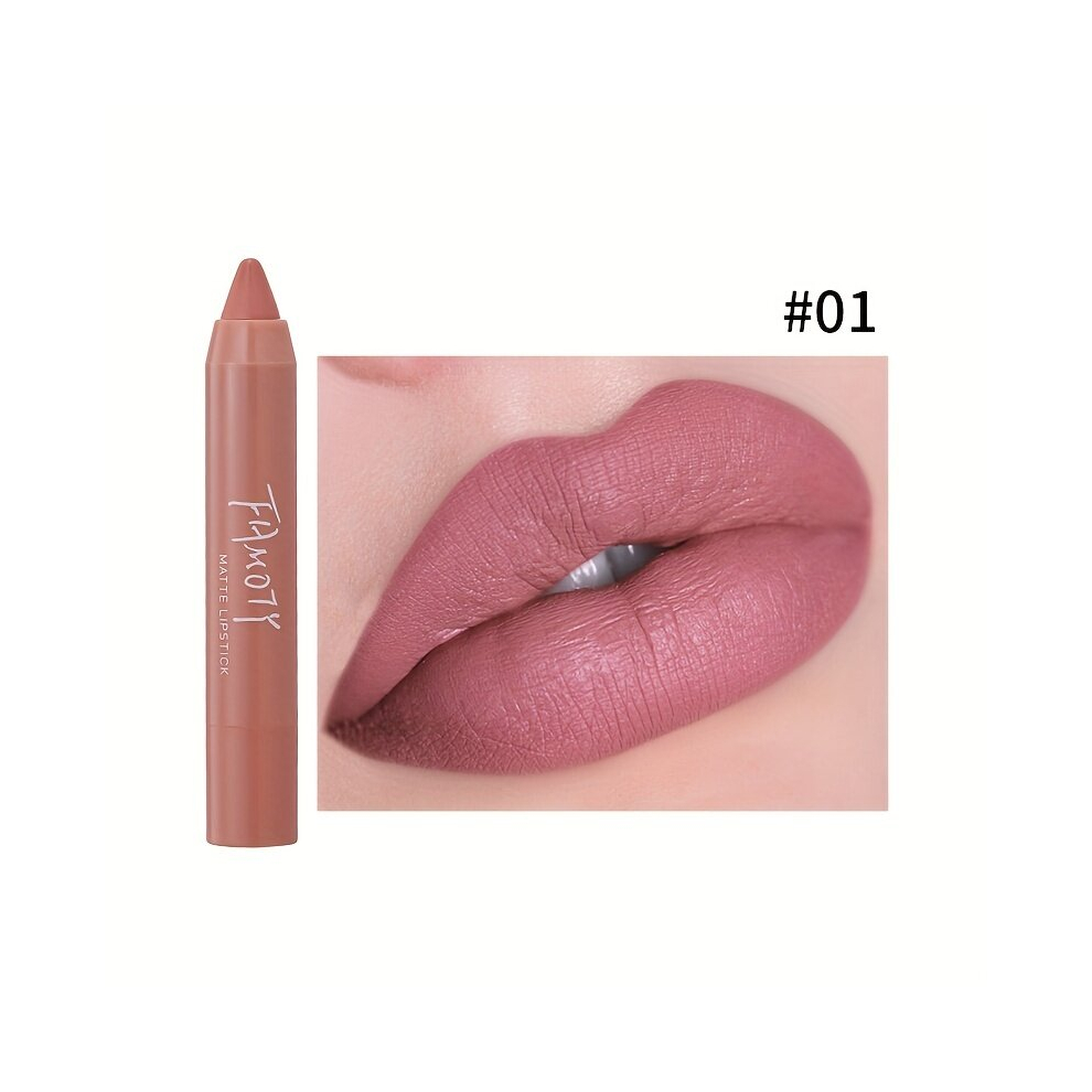 Cream,Multicoloured Matte Nude Crayon Lipstick For Women Nude Crayon Lipstick High Pigmented Long Lasting Waterproof Lip Liner Lip Gloss Pencil