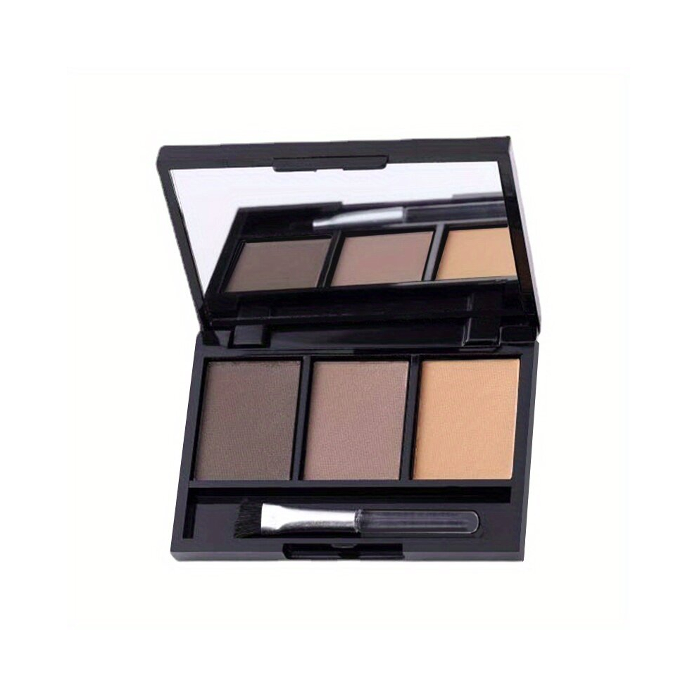 Multicoloured 3 Colors Eyebrow Powder Palette Smudge Proof Long Lasting Holding Hairline Beard Filler Powder Suitable For Beginners
