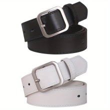 2pcs Pin Buckle Leather Belt Casual Jeans Pants Waist Strap For Girls