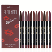 12 Colors Lip Liner Set Matte Dewy Finish Long Lasting Waterproof Smudge Proof Lip Liner Set Makeup