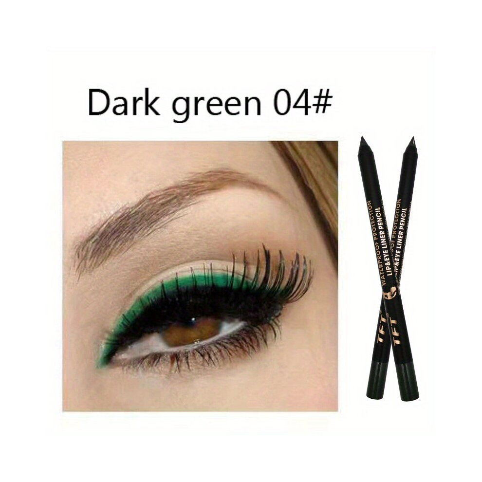 Multicoloured 14 Colors Eyeshadow Eyeliner&Lip Liner 2 In 1 Metallic Glossy Smoky Lip&Eyeliner Long Lasting Professional Eye Makeup Eyeliner Waterproof Eyeliner Pen
