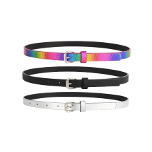 3pcs Four Seasons Soft Leather Belt Decoration All match Student Pin Buckle Childrens And Fine Belt For Girls