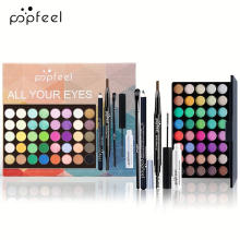Eye Makeup Set Shimmer & Matte Eyeshadow Palette Eyebrow Pencil Mascara Eyeliner Eyeshadow Brush Set Mothers Gift For Mom