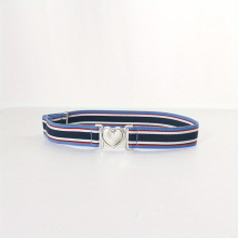 Girls Elastic Waist Belt Stretch Waistband With Heart Buckle For Jeans Pants Dress