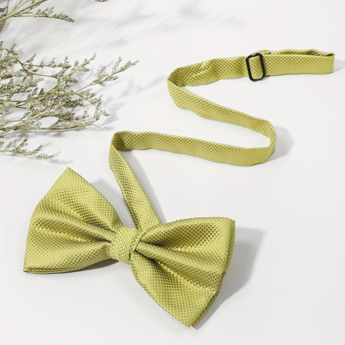 1PC Mens Casual Solid Small Checkered All match Childrens Bow Tie 2