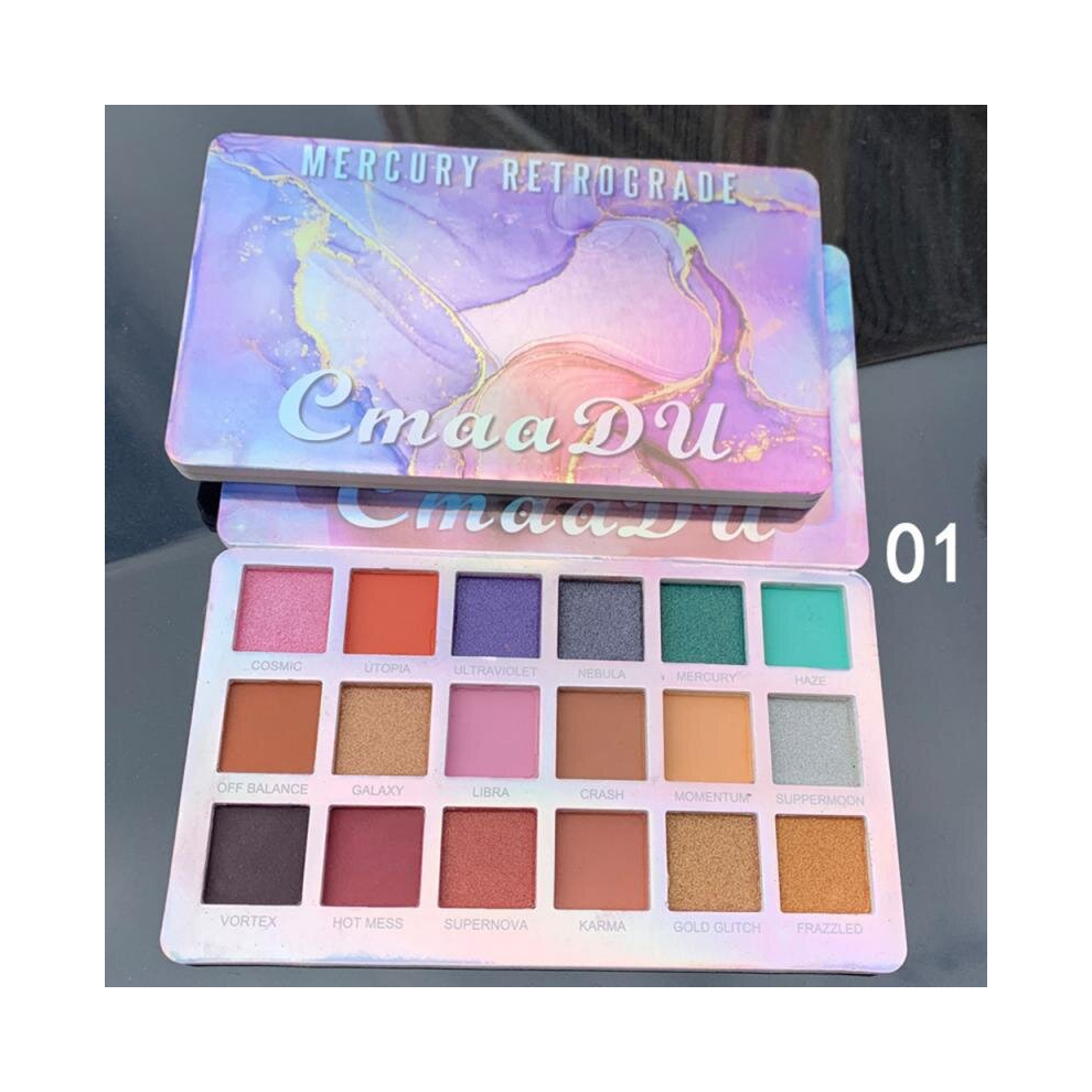 Multicoloured 18 Colors Eyeshadow Palette Colorful Matte Glitter Eyeshadow Palette Cosmetics
