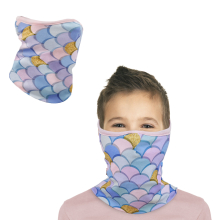Kids Rainbow Mermaid Unicorn Lollipop Fox Print Thick Fleece Neck Gaiter Balaclava For Boys And Girls Half Face Protective Bandana Masks