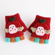 Autumn Winter Childrens Flip Gloves Outdoor Warm Cartoon Pattern