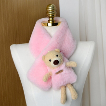 Childrens Scarf Winter Plush Cold resistant Warm Wool Bear Scarf For Student Boys And Girls