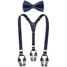 Suspenders Bow Tie Set For Party Performance Kids Adjustable Y Back Suspenders With 3 Protection Clips