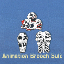 Vintage Y2K Skull Shaped Enamel Pin for Boys Stylish Decorative Accessory for Clothes Backpacks and