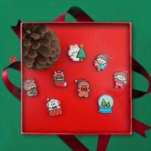 8pcs Christmas Cartoon Brooch For Backpack Clothes Hat For Boys