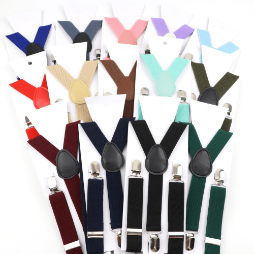 Boys Solid Adjustable Elastic Suspenders Braces Clothing Accessories 1