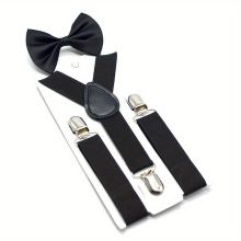 Childrens Strap Bow Tie Suit Bow Accessories Baby Strap Clip Adjustable Pants Clip For Boys And Girls