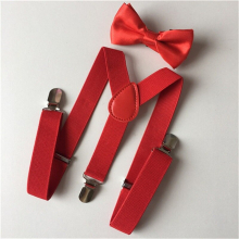 Boys Elastic Adjustable Y Back Suspenders & Bow Tie Set Tuxedo Suit Costume Dress Up Decorative Accessories For Party Performance