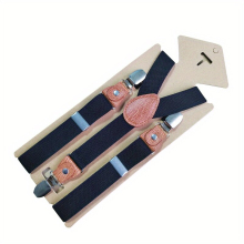 1pc Boys Teen Casual Adjustable Y Shape Plain Metal Clip Suspenders Accessories