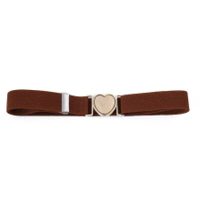 Kids Boys And Girls Elastic Stretch Belts Multicolor Adjustable Elastic Waist Belts With Heart Shape Buckle For Uniform Dress Pants