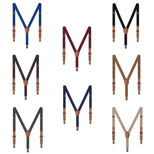 Kids Retro Y Shape Solid Suspenders Adjustable 2
