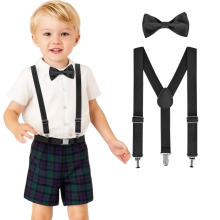 Adjustable Suspender & Bow Tie Set Holiday Birthday For Boys And Girls