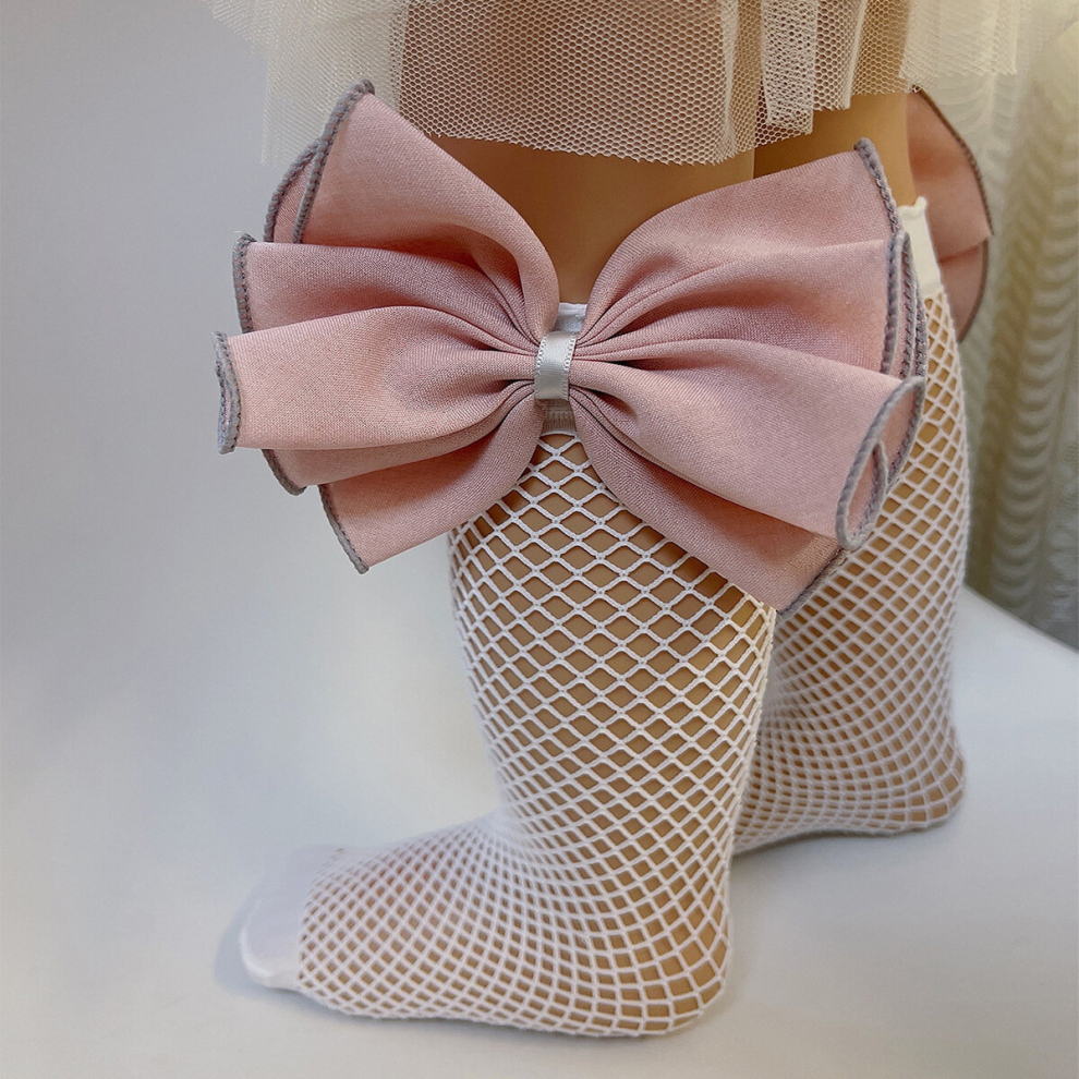 Girls Mesh Fishnet Socks With Bow Decor For Party Performance-image-OPC-PCMTHJB-NEW
