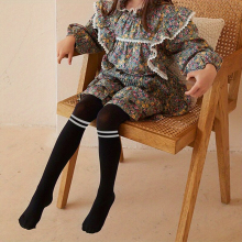 Girls Casual Stitching Thin Striped Pantyhose Comfortable Elastic Breathable Leggings For Summer And Spring