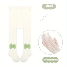 Baby Girl Hollow Mesh Breathable Pantyhose Summer Baby Bow Pure Cotton Bottoming Leggings Childrens Legging Tights
