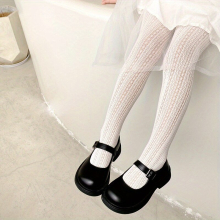 Childrens Girls Pantyhose Thin Bowknot Pattern Hollow Mesh Leggings Tights Dress Socks