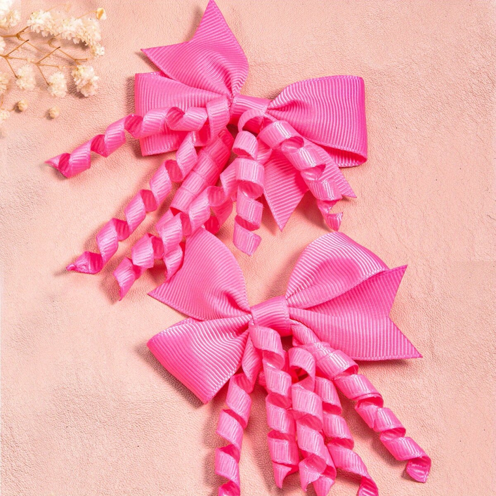 2pcs Childrens Swirly Bows Hair Clips Fairy Girls Decoration Hair Accessories-image-OPC-PCMTJTR-NEW