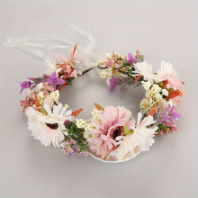 1pc Childrens Simulated Rose Wreath Fairy Girls Hair Accessories