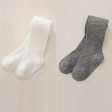 2pairs Girls Kids Pantyhose Casual Plain Leggings Breathable Comfy Leggings Childrens Pantyhose For Spring Autumn