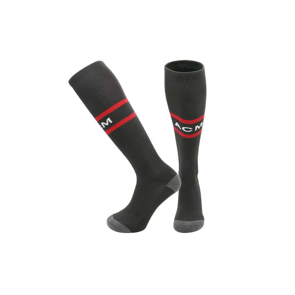 (AC Milan Home, Adults(EU37-45)) Bonhause 23-24 New Season Football Socks For Kids Adult Training Sport Racing Stocking