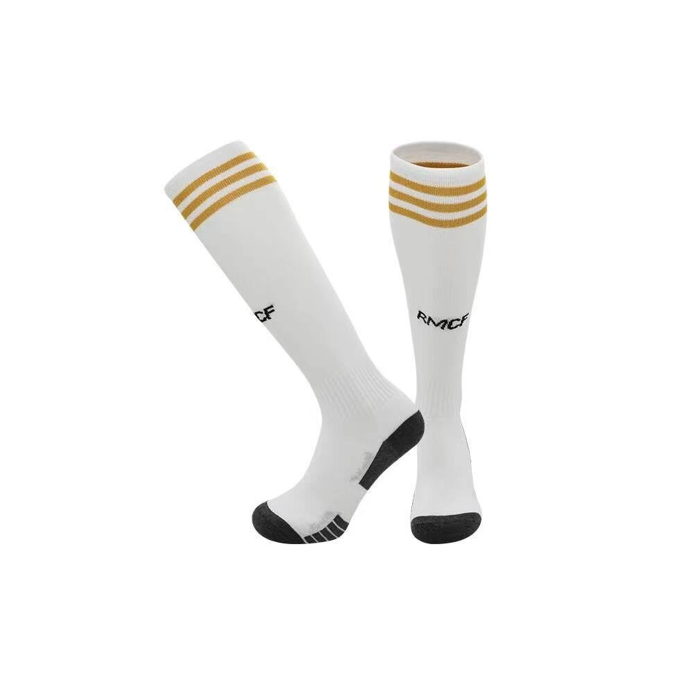 (Real Madrid Home, Adults(EU37-45)) Bonhause 23-24 New Season Football Socks For Kids Adult Training Sport Racing Stocking