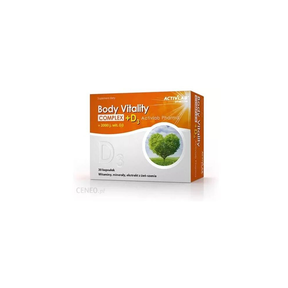 Polskie Suplementy Activlab Body Vitality Complex + D3 30 Kap Vitamins & Minerals & Ginseng