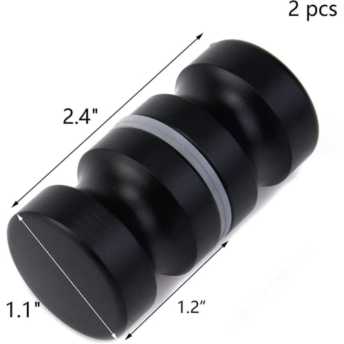 2pcs Black Bathroom Pull Handles, Shower Glass Door Knobs, Back To Back Shower Door Knobs 2