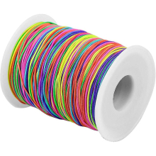 100m Rainbow Color Elastic Cord Stretch Fabric Thread Craft Cord With 1mm Diameter For Necklace, Bracelet, Crafts, Hair Bows, Costume Crafts, Key Chai