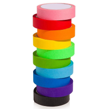10 Pcs Of 10 Colors 20m Colored Masking Tape Rainbow Color Easy Tear Home Decoration Office Supplies
