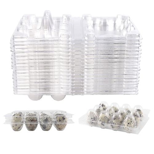 100pcs 12 Grids Quail Egg Box Reusable Quail Egg Cartons Egg Storage