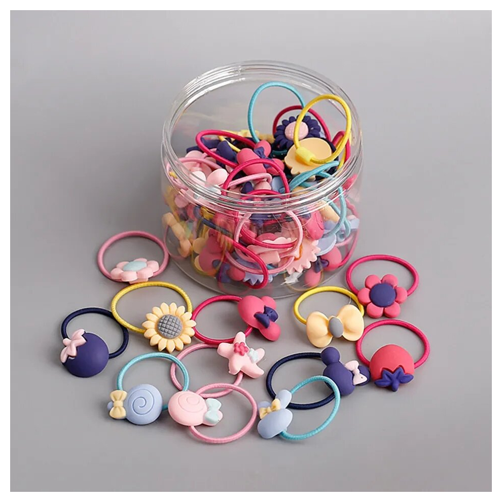 40pc Kids Girls Elastic Hair Tie Hair Rope Hair Ring Hair Accessories-image-OPC-PCMV68P-NEW