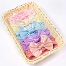 5pcs Bow Elastic Headband Soft Comfortable Breathable Hair Accessories For Baby Girls Photography Props
