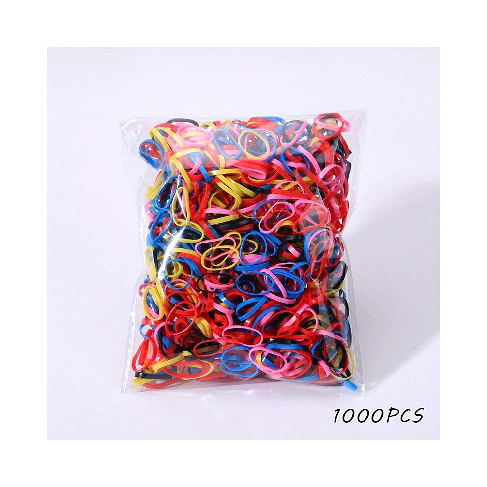 1000pcs Girls Mini Hair Ties Set Brighten Up Your Hair with Colorful Elastic Disposable Hair Accessories Perfect Holiday Gift-image-OPC-PCMV85W-NEW