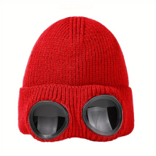 Knitted Glasses Hats Mens And Womens Ear Protection Wool Hats Plush Insulation Curly Brimmed Hats Outdoor Ski Covers Hats In Autumn And Winter