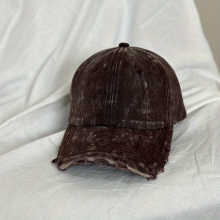 1pc Unisex Sunshade Breathable Ripped Baseball Cap With Letter Embroidery For Outdoor Sport