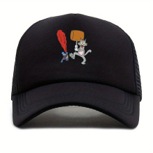 1pc Unisex Sunshade Breathable Adjustable Casual Baseball Cap With Cartoon Pattern For Outdoor Sport